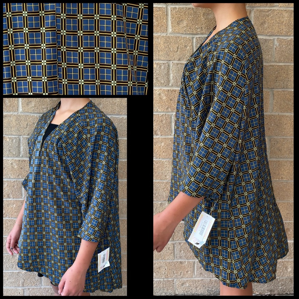 👚NWT Small Lindsay Open Kimono LuLaRoe blue black New